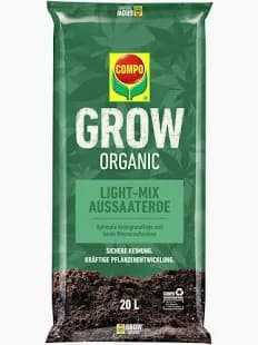 COMPO GROW ORGANIC Light mix Aussaaterde , 20 L, Pal. à 102 St.