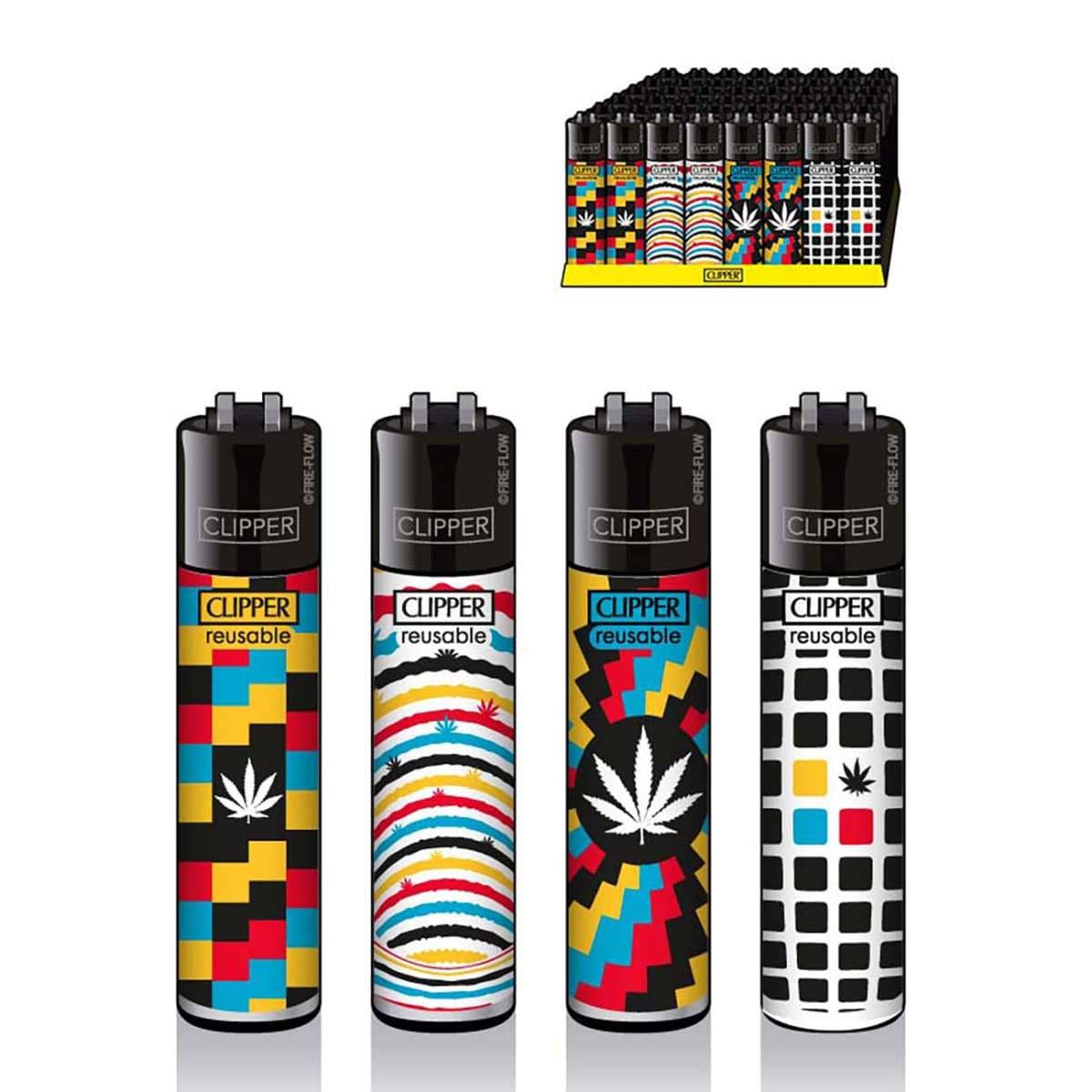 CLIPPER Feuerzeug Optical Weed, VE á 48 Stück